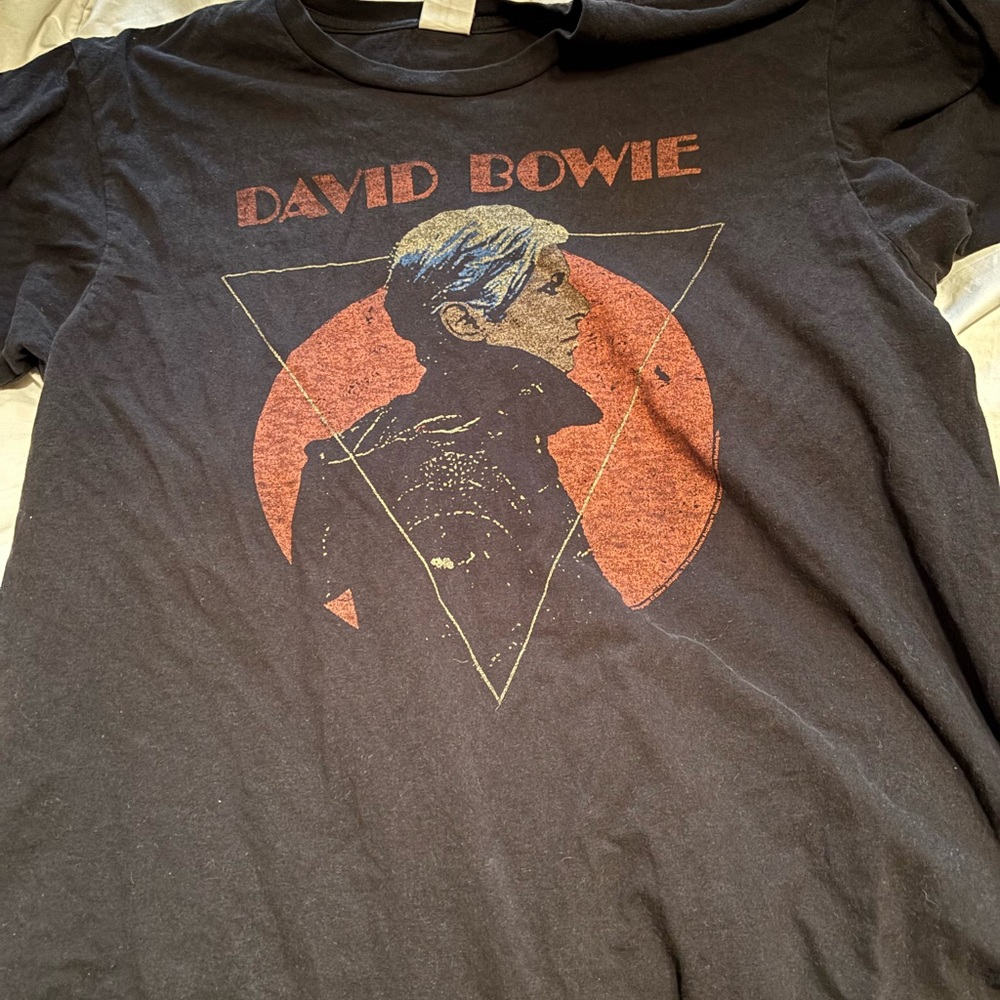 David Bowie Graphic T-Shirt - Black Low Cover Art